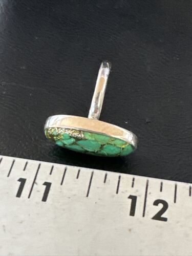 Navajo Green Mojave Turquoise Ring | Sterling Silver | Sz 8 | Authentic Native American Handmade | 15589