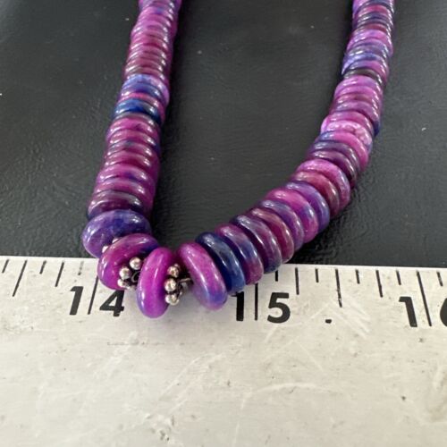 Navajo Pearls Purple Sugilite Pendant Necklace | Sterling Silver Beads | 29" | Authentic Native American Handmade | 16947