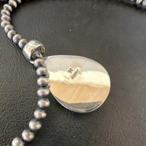 Blue Kingman Turquoise Pendant | Navajo Pearls | Sterling Silver Necklace 20" | 16672