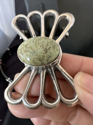 Men's Green Royston Turquoise Concho Belt | Sterling Silver Navajo Tufa | Authentic Native American Handmade | 16789