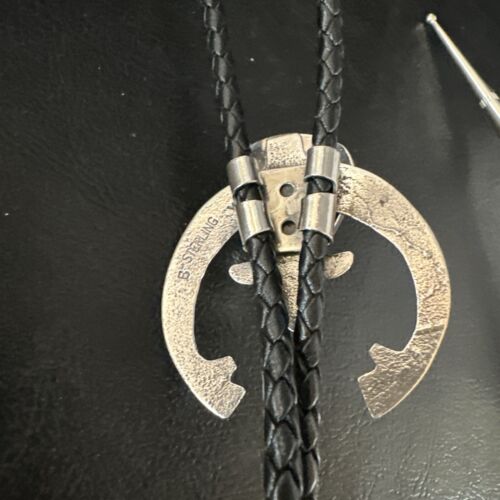 Men's Naja White Buffalo Turquoise Bolo Tie | Navajo Sterling Silver | Authentic Native American Handmade | 15275 - Masha USA