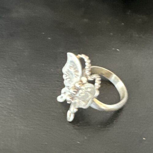 Navajo Sterling Silver Butterfly Ring | Sz 7.5 | Authentic Native American Handmade | 16972