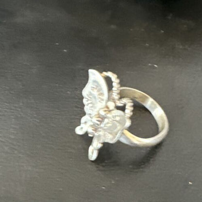 Navajo Sterling Silver Butterfly Ring | Sz 7.5 | Authentic Native American Handmade | 16972