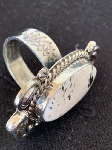 Southwestern Men's White Buffalo Turquoise Ring | Sterling Silver | Sz 10 | 433