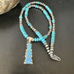 Navajo Men's Blue Turquoise Opal Pendant Necklace | Sterling Silver | 16039