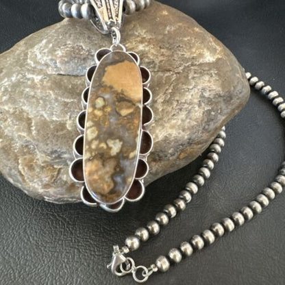 Navajo Wild Horse Necklace Pendant | Sterling Silver | Authentic Native American Handmade | 16989