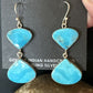 Navajo Blue Kingman Turquoise Dangle Earrings | Sterling Silver | Authentic Native American Handmade | 15101