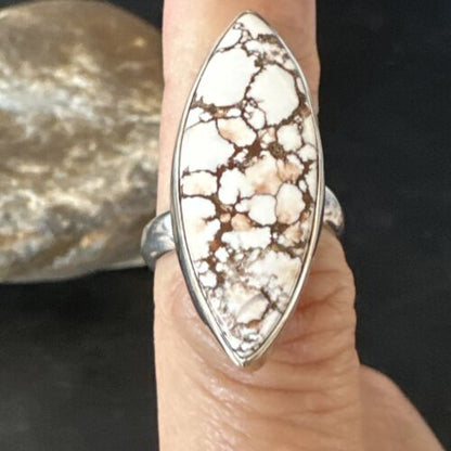 Navajo Wild Horse Turquoise Ring | Sterling Silver | Sz 6 Adjustable | Authentic Native American Handmade | 15552