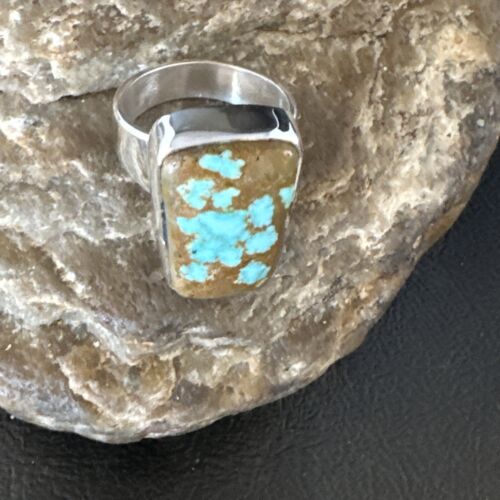 Navajo Blue Turquoise #8 Ring | Sterling Silver | Sz 7 | Authentic Native American Handmade | 14963