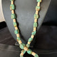 Santo Domingo Green Nugget Turquoise Necklace | Sterling Silver | 30" | Authentic Native American Handmade | 15291