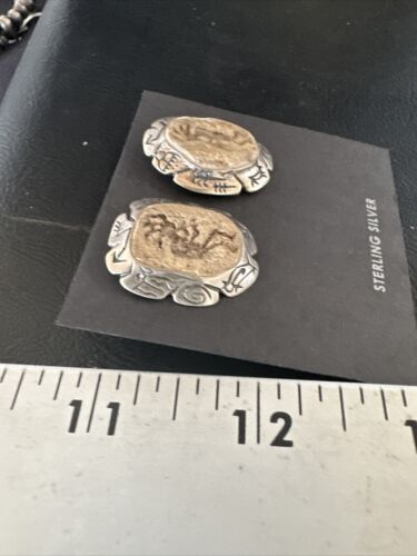Navajo Kokopelli Dangle Earrings Set | Sterling Silver | Authentic Native American Handmade | 15142