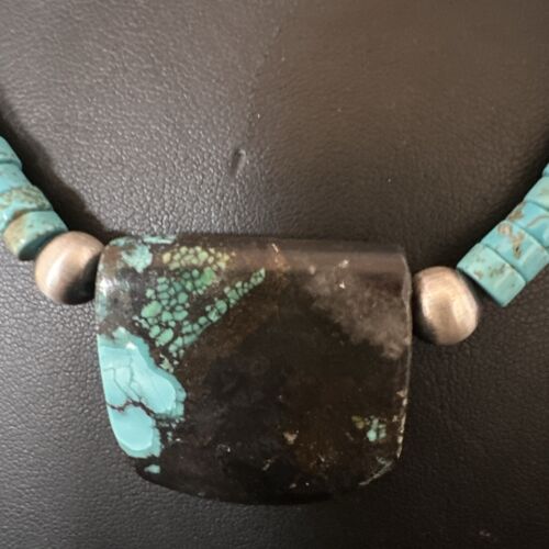 Navajo SpiderWeb Turquoise Heishi Pearls Necklace | Sterling Silver | 20" | 17030