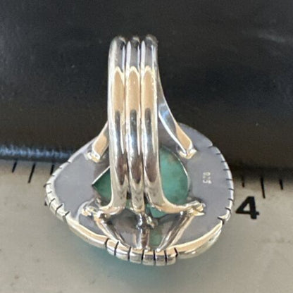 Navajo Blue #8 Turquoise Ring | Sterling Silver | Sz 11 | Authentic Native American Handmade | 15506