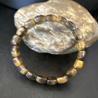 Native American Tigers Eye Stone Stretch Bracelet | Authentic Handmade | 16256
