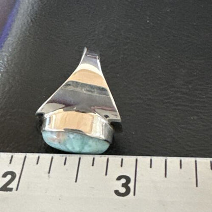Navajo Blue Larimar Ring | Sterling Silver | Sz 7 | Authentic Native American Handmade | 17665