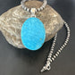 Blue Kingman Turquoise Pendant | Navajo Pearls | Sterling Silver Necklace 20" | 16689