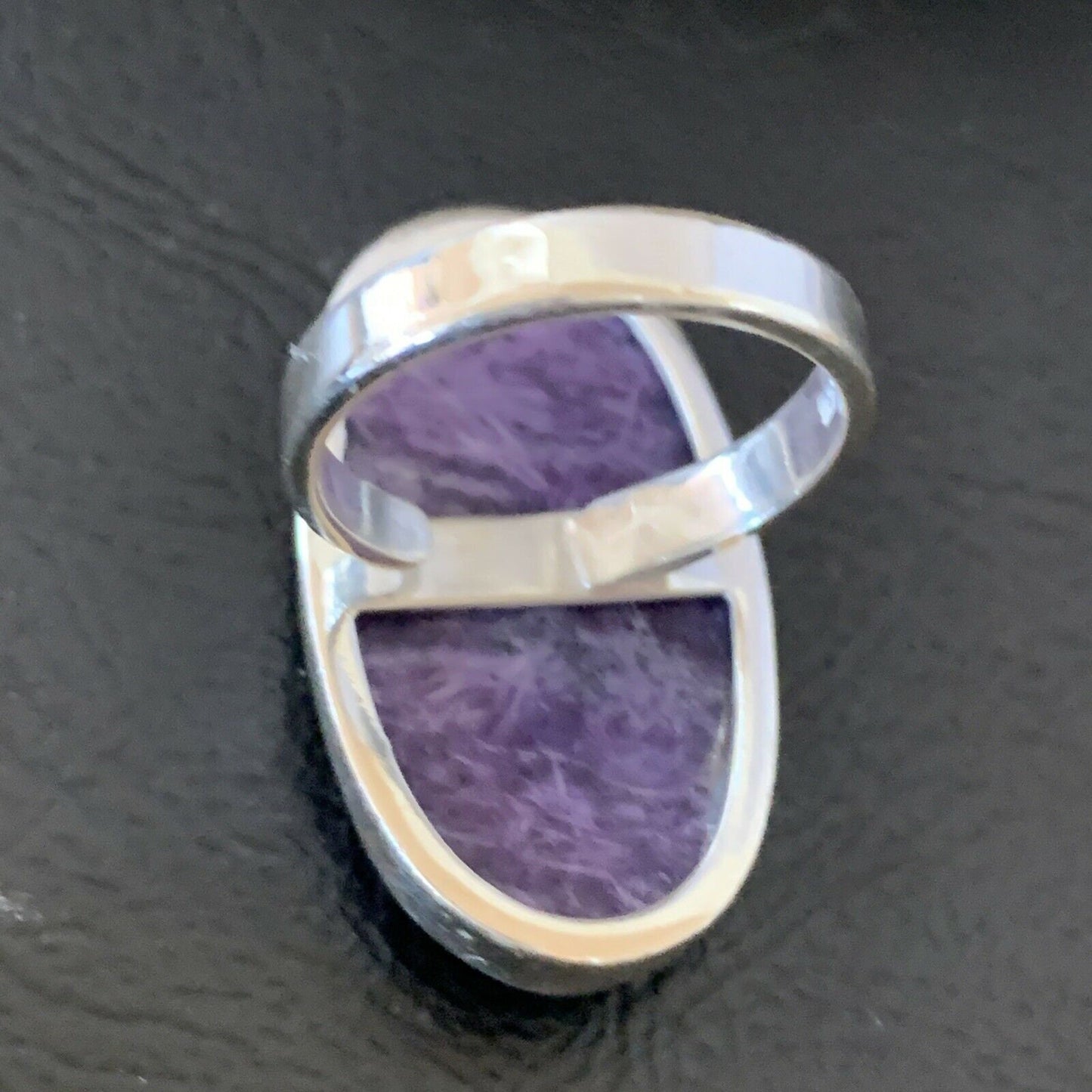 Navajo Purple Charoite Adjustable Ring | Sterling Silver | Sz 8 | Authentic Native American Handmade | 10520