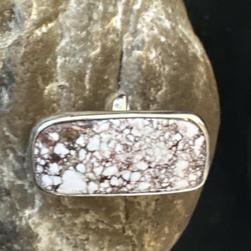 Navajo Wild Horse Turquoise Ring | Sterling Silver | Sz 7 Adjustable | Authentic Native American Handmade | 15544