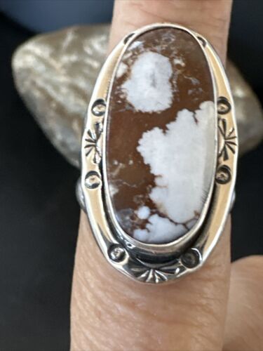 Women's Wild Horse Turquoise Ring | Navajo Sterling Silver | Sz 7 | Authentic Native American Handmade | 16390