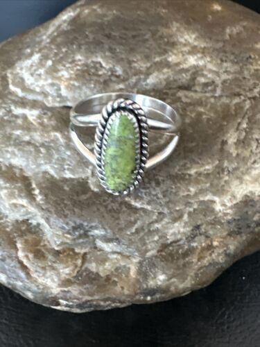 Navajo Green Gaspeite Ring | Sterling Silver | Sz 9.5 | Authentic Native American Handmade | 16397