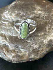 Navajo Green Gaspeite Ring | Sterling Silver | Sz 9.5 | Authentic Native American Handmade | 16397