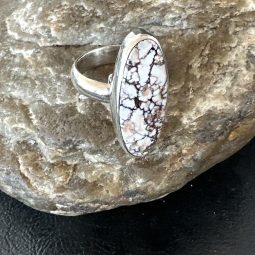 Men's and Women's Wild Horse Turquoise Ring | Navajo Sterling Silver | Sz 7 | 17358