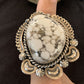 Native American Men's Navajo White Buffalo Turquoise Ring | Sterling Silver | Sz 10 | 233