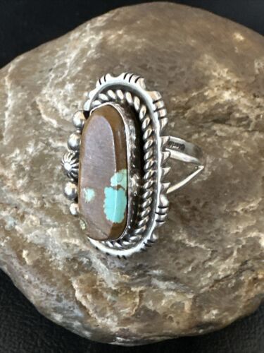 Men's Women's Blue Turquoise #8 Navajo Ring | Sterling Silver | Sz 11 | 16895