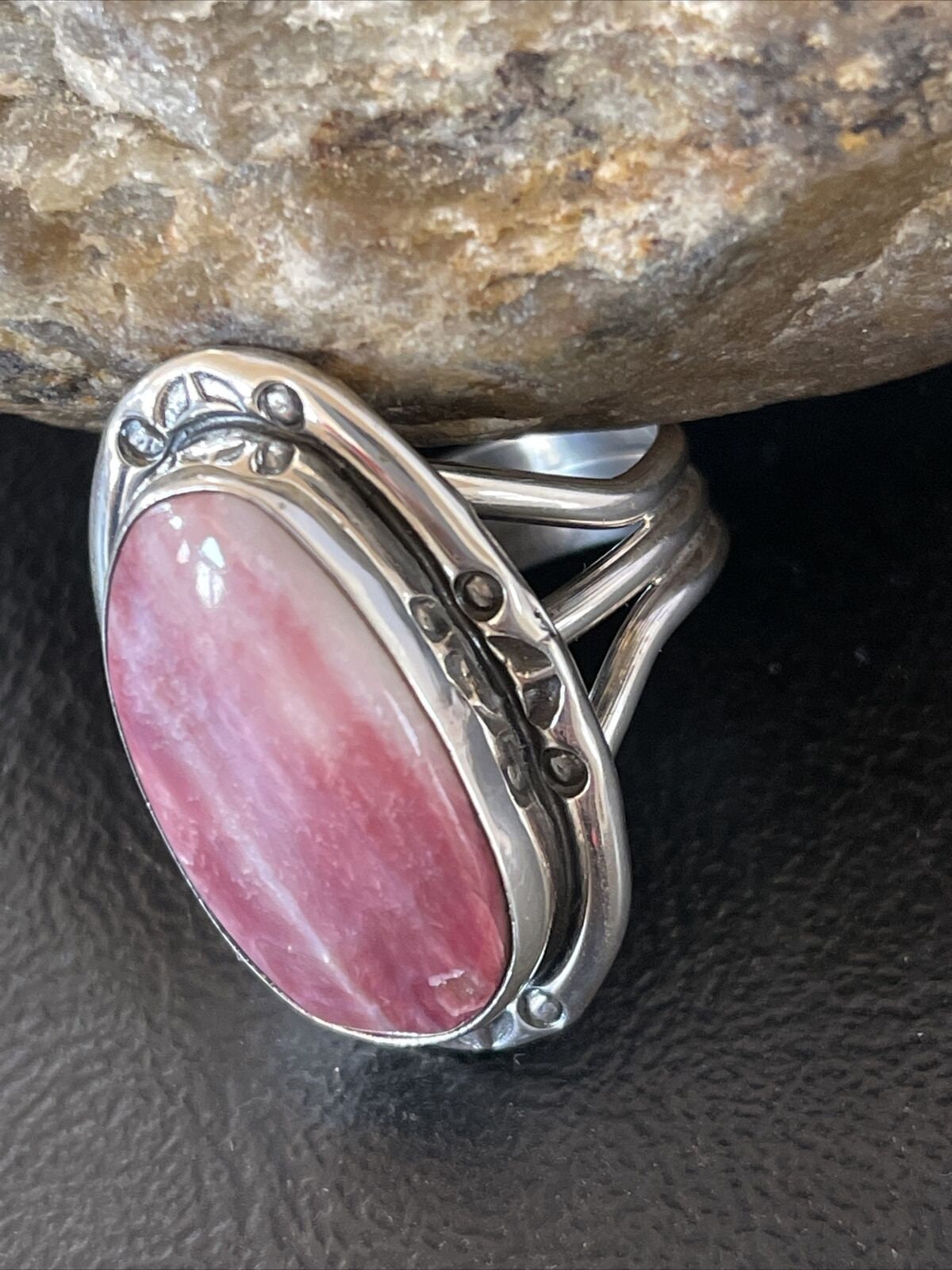 Men's Navajo Turquoise Purple Spiny Oyster Ring | Sterling Silver | Sz 10.5 | Authentic Native American | 10298