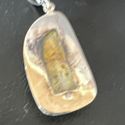 Navajo Bumblebee Jasper Pendant Necklace | Sterling Silver | Authentic Native American Handmade | 15965