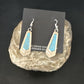 Navajo Blue Turquoise Inlay Earrings | Sterling Silver | Authentic Native American Handmade | 15269