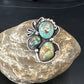 Navajo Green Turquoise Cluster Ring | Authentic Native American Sterling Silver | Multi-Stone | Sz 9 | 14841