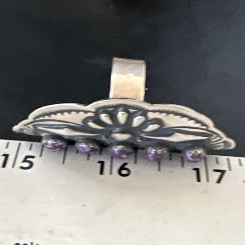 Navajo Purple Spiny Oyster Multi-Stone Ring | Authentic Native American Sterling Silver | Multi-Stone | Sz 8.5 | 15052
