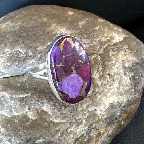 Southwestern Navajo Purple Mojave Turquoise Ring | Sterling Silver | Sz 8 | 16052 - Masha USA
