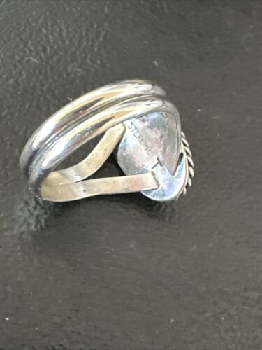 Navajo Green Gaspeite Ring | Sterling Silver | Sz 8 | Authentic Native American Handmade | 16399