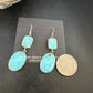 Navajo Blue Kingman Turquoise Dangle Earrings | Sterling Silver | Authentic Native American Handmade | 15117