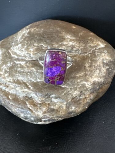 Southwestern Navajo Purple Mojave Turquoise Ring | Sterling Silver | Sz 10 | 15608