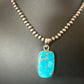 Blue Kingman Turquoise Pendant | Navajo Pearls | Sterling Silver Necklace 20" | 16696
