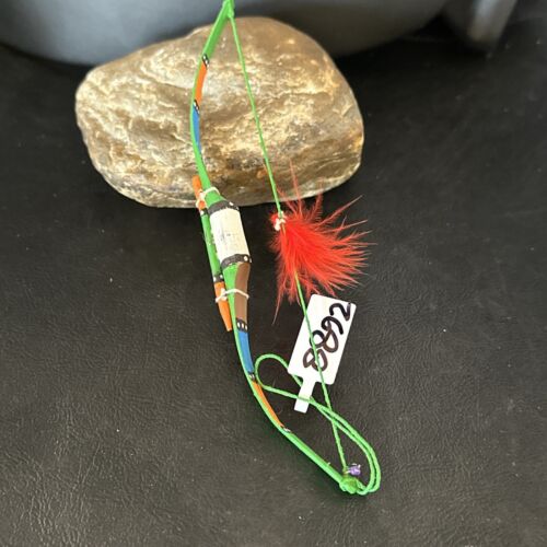 Handmade Green Bow Car Charm | 6.5" Mirror Dangler | Southwestern Jewelry | 8892