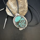 Men's Blue Spiderweb Turquoise Bolo Tie | Navajo Sterling Silver | Authentic Native American Handmade | 15009