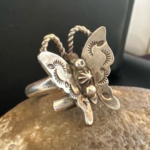 Navajo Sterling Silver Butterfly Ring | Sz 7 | Authentic Native American Handmade | 16976