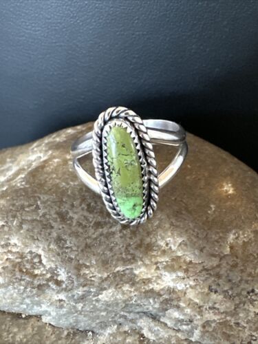 Navajo Green Gaspeite Ring | Sterling Silver | Sz 6.5 | Authentic Native American Handmade | 16402