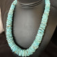 Navajo Blue Turquoise Graduated Pearls Necklace | Sterling Silver | Authentic Native American | 19" | 15497