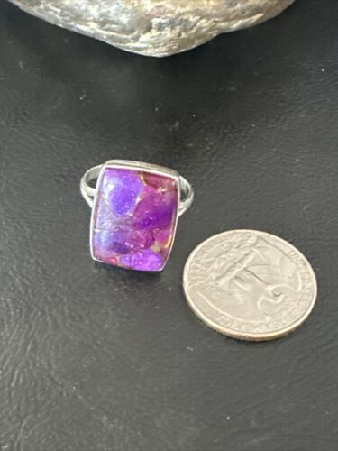 Southwestern Navajo Purple Mojave Turquoise Ring | Sterling Silver | Sz 10 | 15609