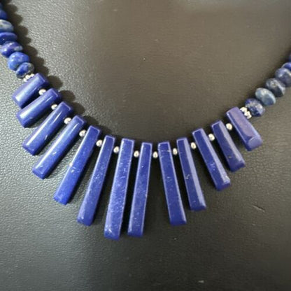 Men's Navajo Blue Lapis Necklace | Sterling Silver | 18" | Authentic Native American Handmade | 15771