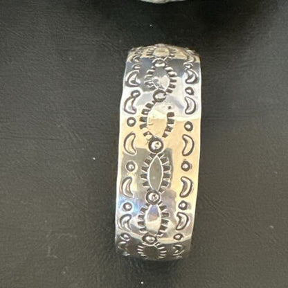 Navajo Stamped Cuff Bracelet | Sterling Silver | Authentic Native American Handmade | 17459