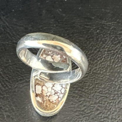 Navajo Wild Horse Turquoise Ring | Sterling Silver | Sz 7 | Authentic Native American Handmade | 17285