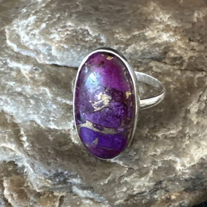 Southwestern Navajo Purple Mojave Turquoise Ring | Sterling Silver | Sz 10 | 15774