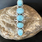 Navajo Women's Cluster Blue Larimar Ring | Authentic Native American Sterling Silver | Multi-Stone | Sz 7 | 16155
