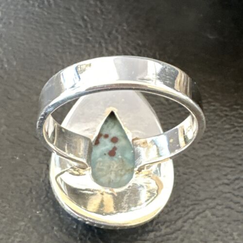 Navajo Blue Larimar Ring | Sterling Silver | Sz 10 | Authentic Native American Handmade | 16599